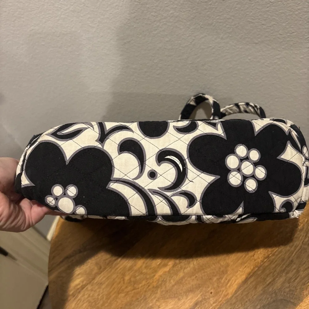 Vera Bradley Quilted Villager Tote Bag Purse Retired 'Night and Day' Black/White